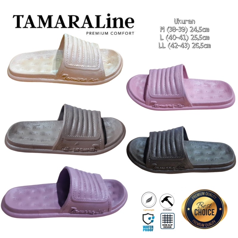 Sandal Selop Slide Slip on Karet Pria Wanita Unisex Dewasa / Remaja - TAMARALINE 228 / Bahan Premium Lentur Empuk Ringan Kuat Anti Slip Anti Air Model Sandal Casual Santai Rumah Hotel Outdoor Kamar Mandi Murah Original