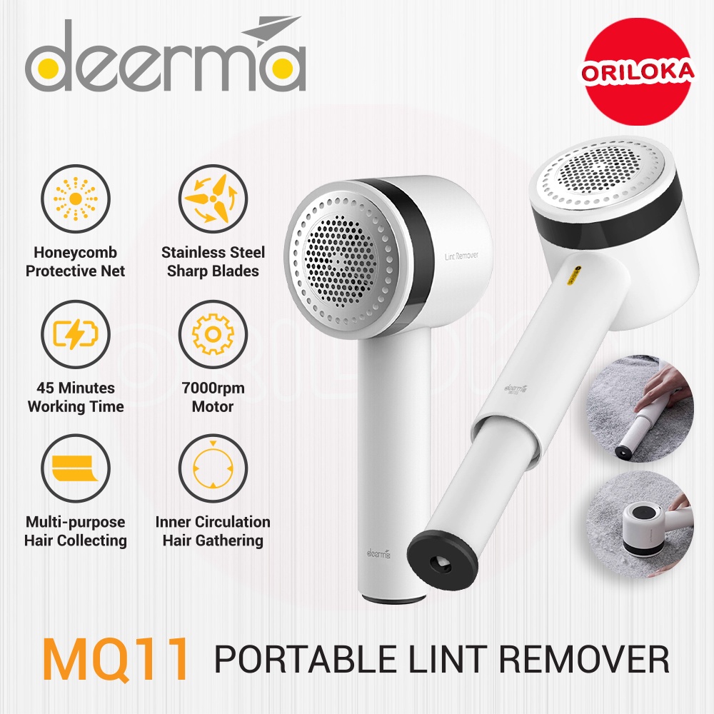 Deerma MQ811 Portable Lint Remover 360° - Pembersih Bulu Serat Pakaian - Putih