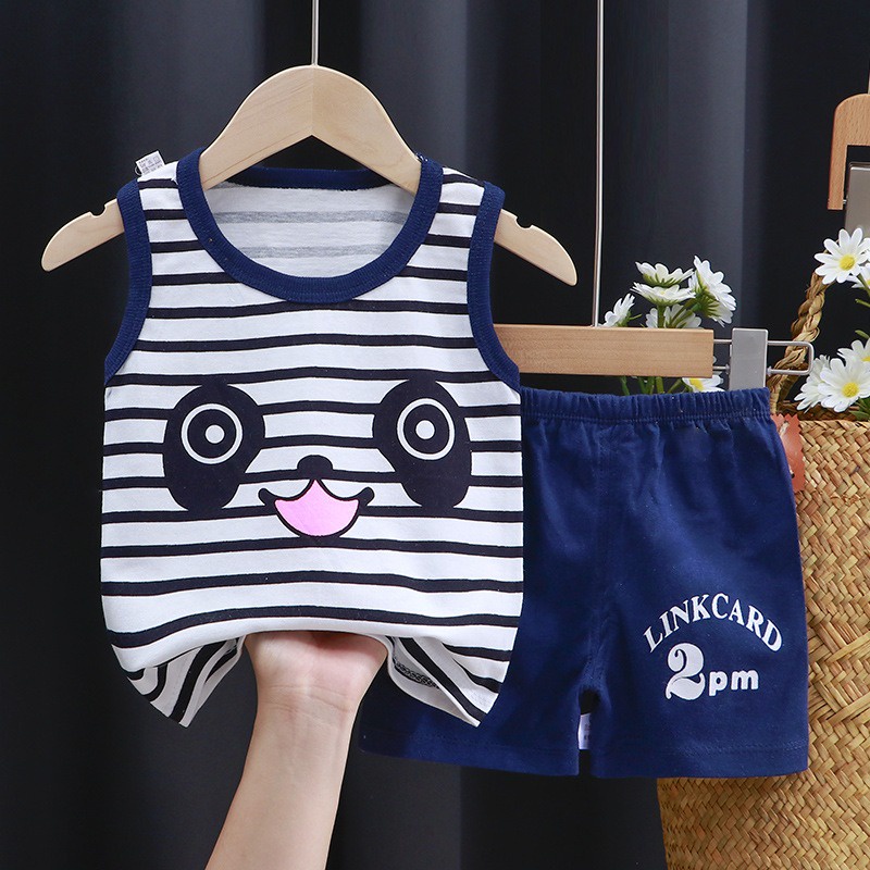 ByKiddos - Setelan Anak Import Kaos Anak Kutung Tanpa Lengan Lucu / Setelan Bayi Tanpa Lengan / Setelan Bayi Tanpa Lengan Import