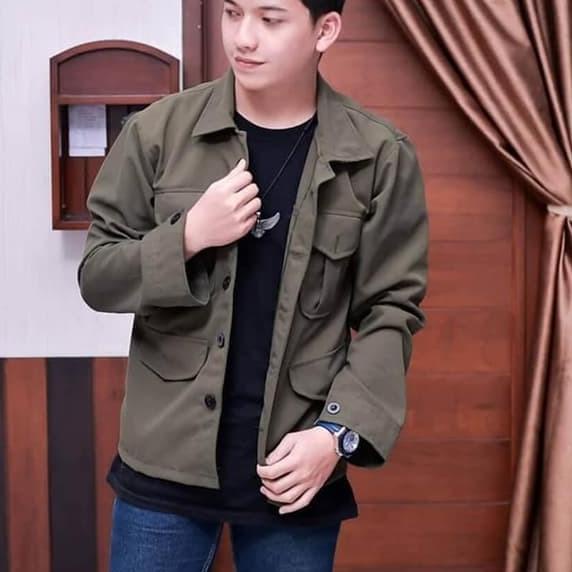 Kemeja Parka Pria Army