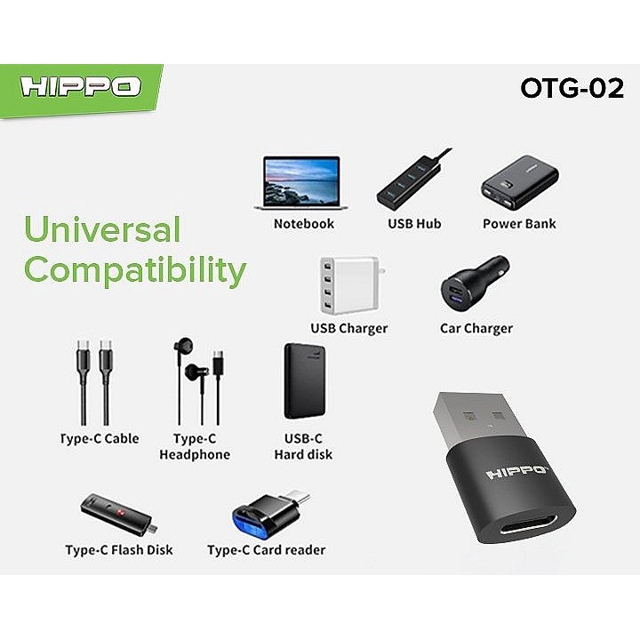 Conector Type C to USB HIPPO OTG-02 Type C To USB
