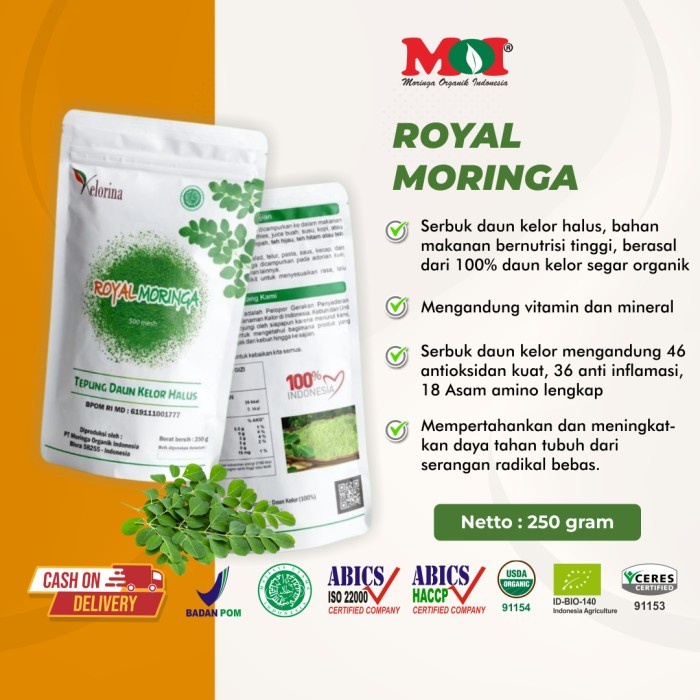 Jual Royal Moringa Tepung Daun Kelor Halus Serbuk Daun Kelor Kelorina