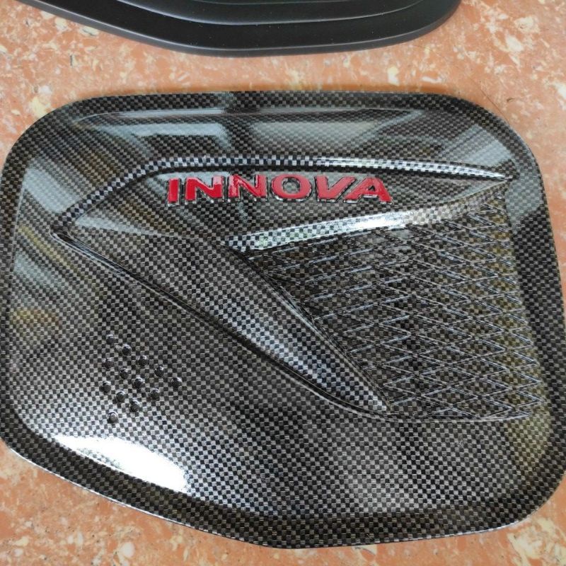 TANC COVER TUTUP TANGKI BENSIN TOYOTA ALL NEW INOVA REBORN ribon HITAM DOFF 2016 sampai 2023 2022 2021 2020 2019 2018 2017 carbon hitam doff chrome crome venturer