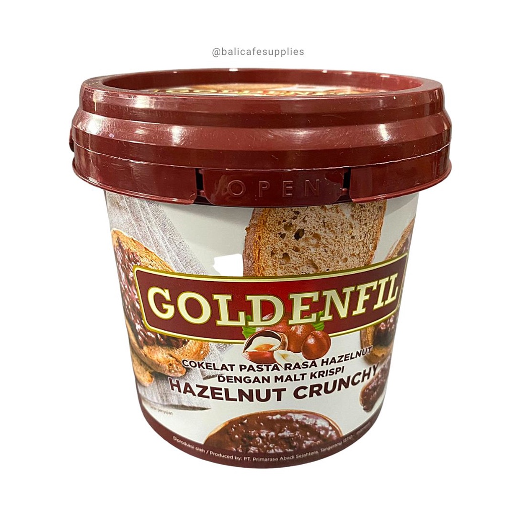 

Goldenfil Hazelnut Crunchy 1kg - isian roti / kue rasa kacang hazel