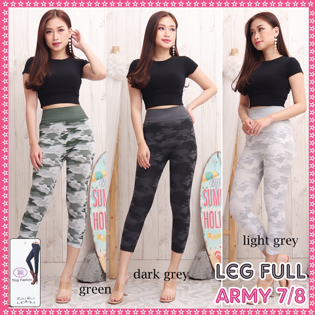 Legging Army PENDEK 7/8 / Leging import wanita / legging army pendek / legging jumbo wanita