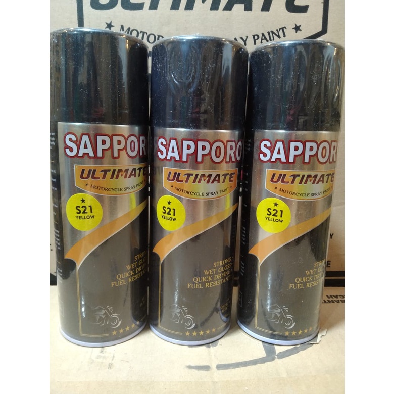 cat spray pilok pilox cat semprot sapporo ultimate s21 yellow kuning glossy kuning cerah saporo  400ml