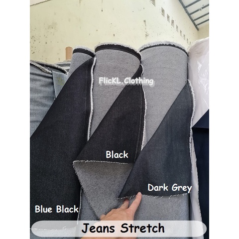 Bahan Kain Jeans Stretch Denim Melar Jeans Melar Raw Mentah Kaku Stretch Melar