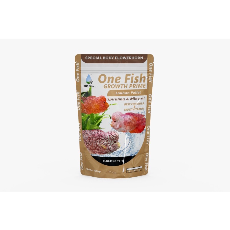 ONE FISH LOUHAN PELET 100 GRAM MEDIUM / MAKANAN IKAN LOUHAN