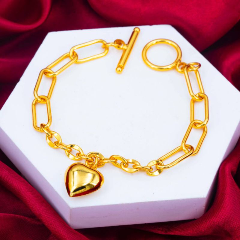 GELANG EMAS BANGKOK PAPER KLIP JUNTAI 1 LOVE
