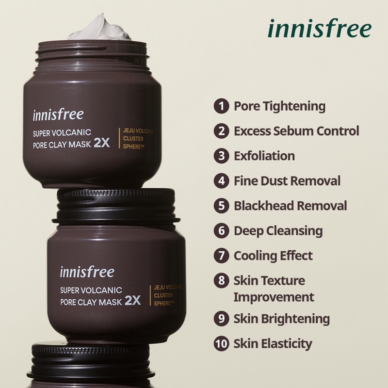 Innisfree New Super Volcanic Pore Clay Mask 2X 100ml