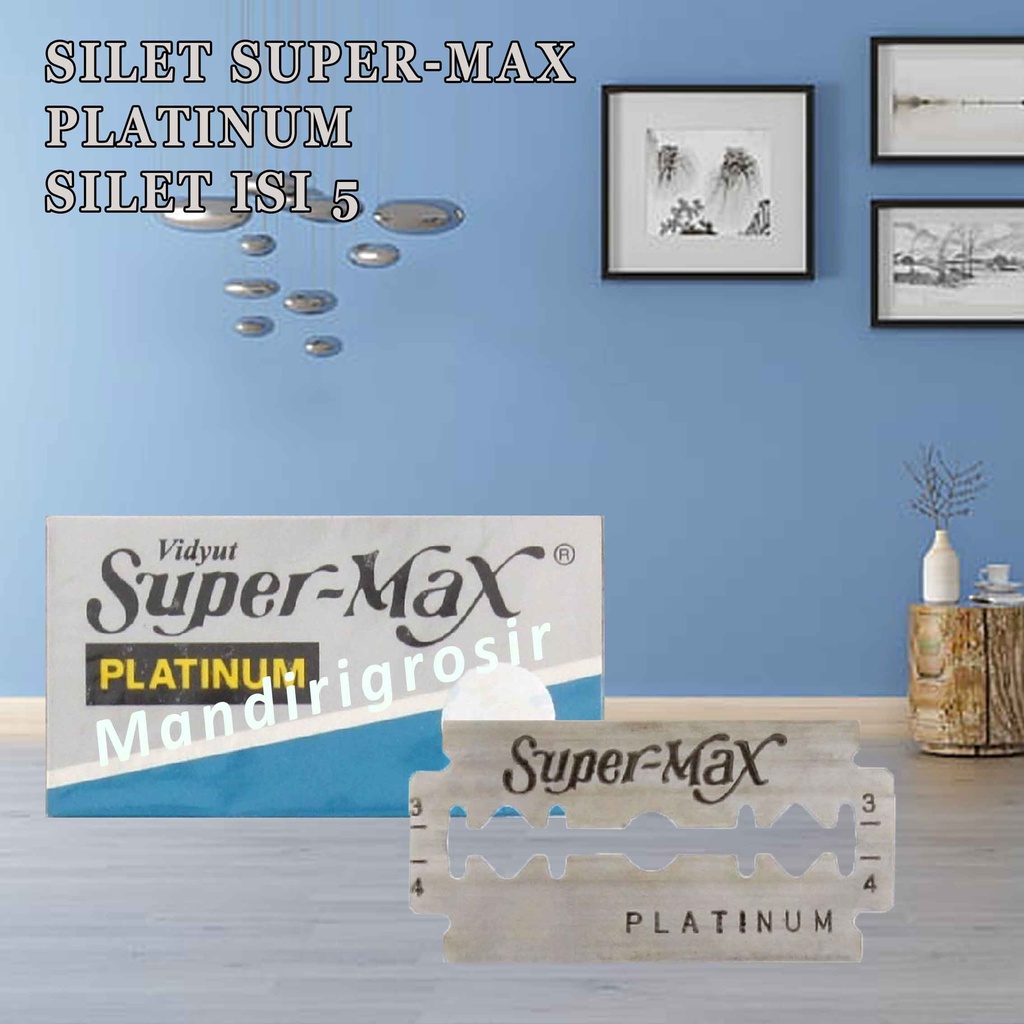 Silet Tajam * Silet SuperMax Platinum * 5 Platinum Blades * Silet Vidyut