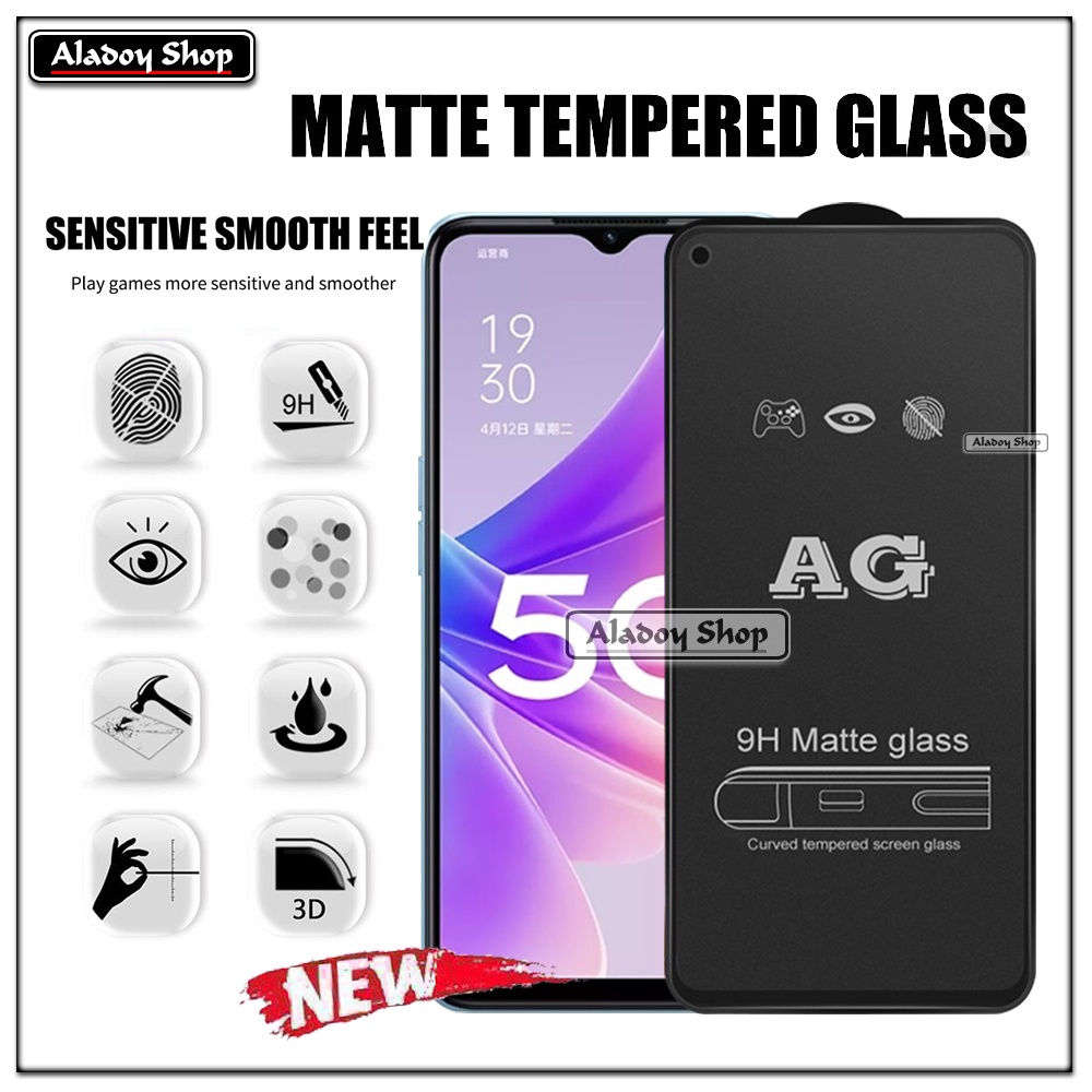 Oppo A57 5G/A77 5G PAKET 2IN1 Tempered Glass Matte Anti Glare Full Layar dan Tempered Glass Kamera