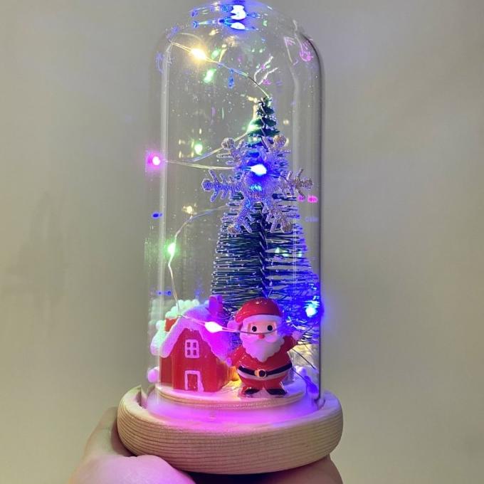 Glass Dome Led Lampu Glassdome Natal Santa Dekorasi Pajangan Christmas