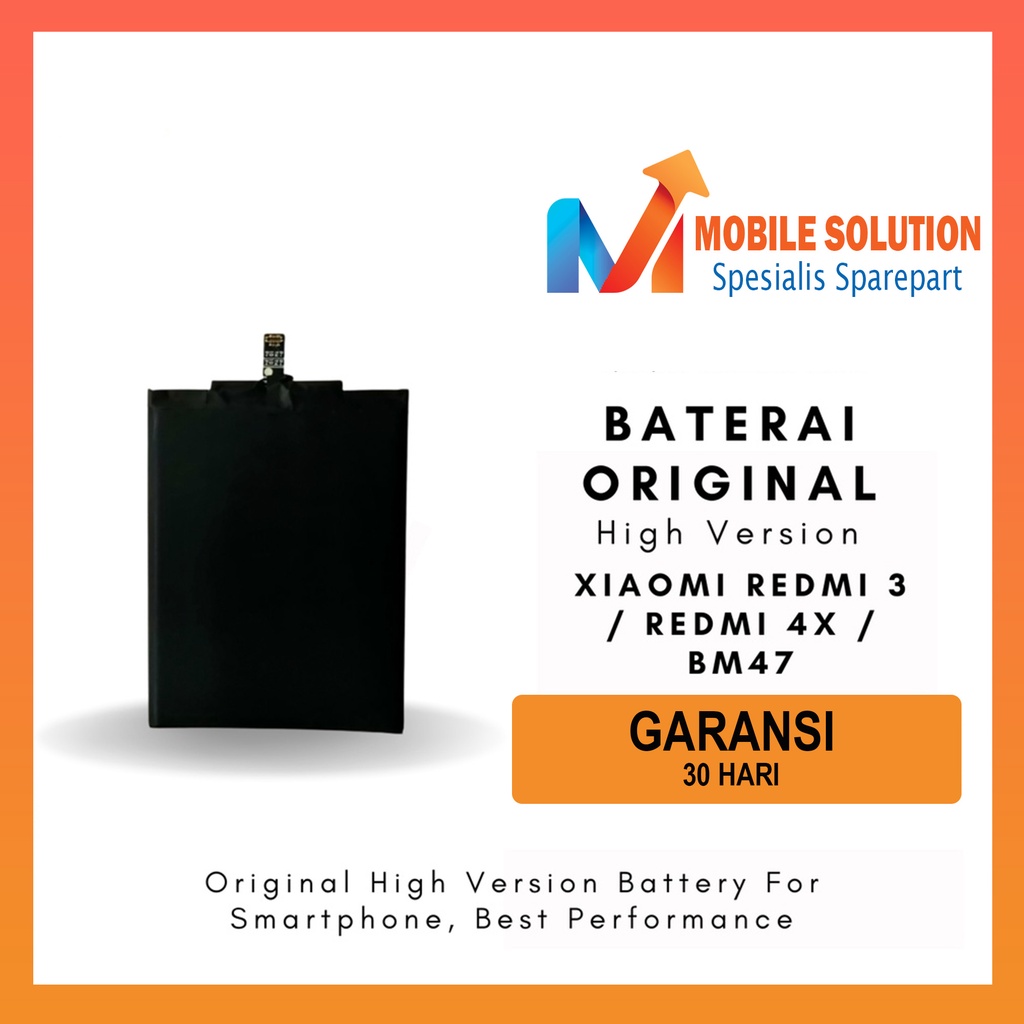 Grosir Baterai Xiaomi Redmi 3 / Baterai Redmi 4x / Baterai BM47 High Version Garansi 1 Bulan + Packing