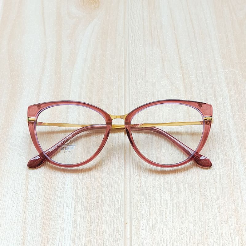 FRAME KACAMATA TERBARU CAT EYE WANITA MINUS ANTI RADIASI KOREA FASHION PHOTOCROMIC BLUERAY BLUECROMIC