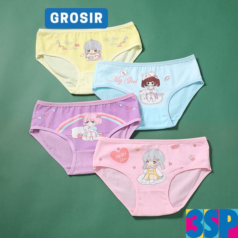 3SP | UWR96 Celana Dalam Segitiga Anak Perempuan Kolor Anak Cewek Gambar Kartun Kids Underwear