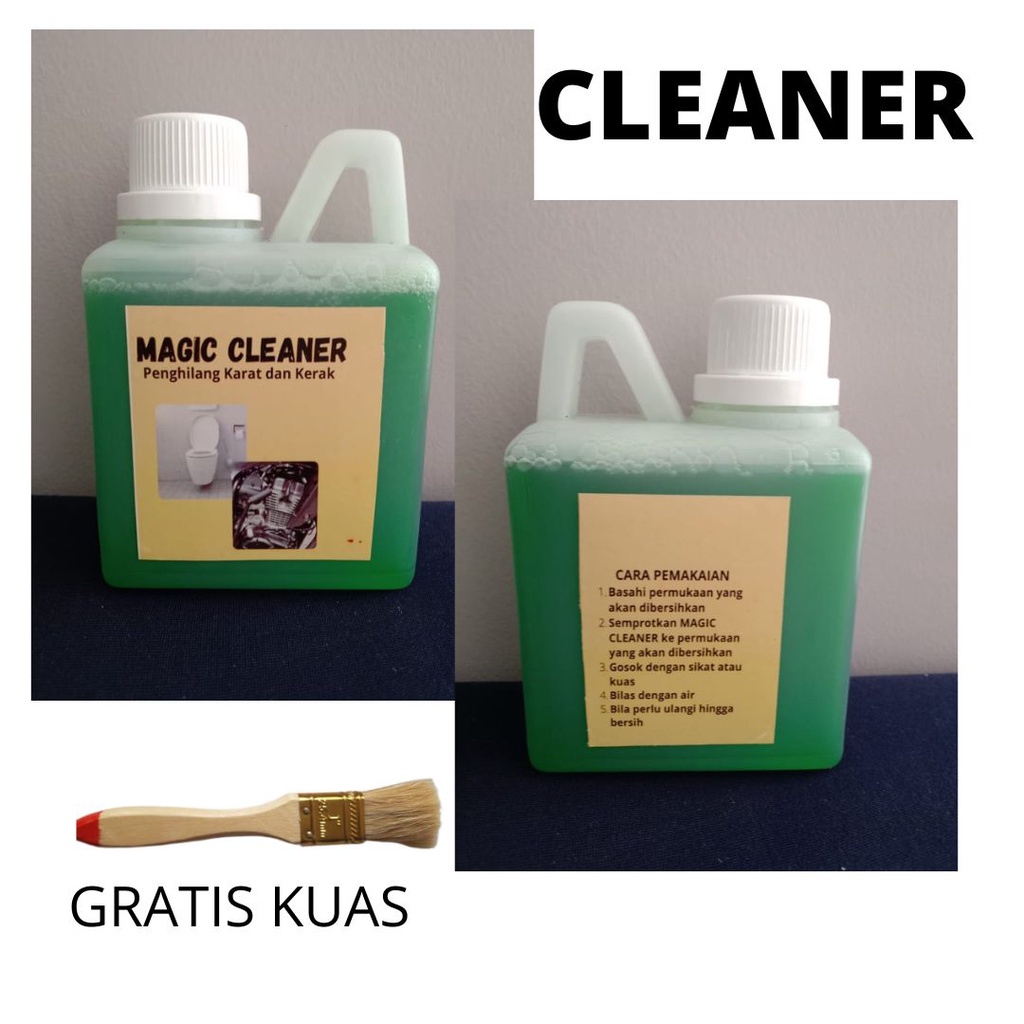 MAGIC CLEANER PEMBERSIH KARAT DAN KERAK MESIN MOTOR 500 ML GRATIS KUAS APLIKATOR