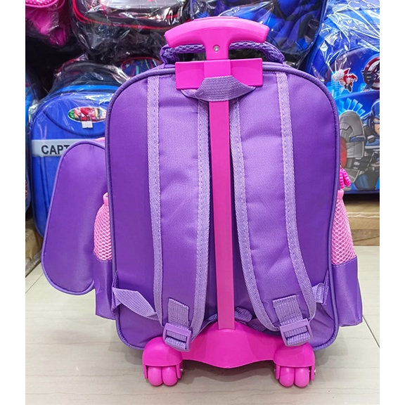 PROMO FREE KOTAK PENSIL TROLLEY DORONG TAS ANAK SEKOLAH TK / SD PEREMPUAN CANTIK UKURAN SEDANG 14inch Kuda Pony VALE TWO TIMBUL IMPORT ( 14inch )