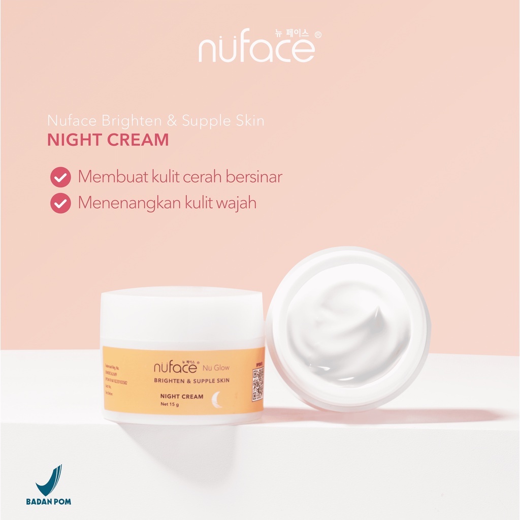 Nuface Nu Glow Brighten &amp; Supple Skin Night Cream 15gr