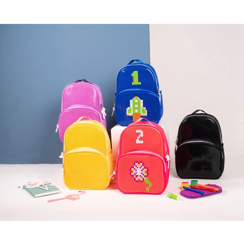 Tas Sekolah Anak Perempuan Laki - Laki SD Ransel Powa Lego Pixel 678 Kids Backpack - Skoola