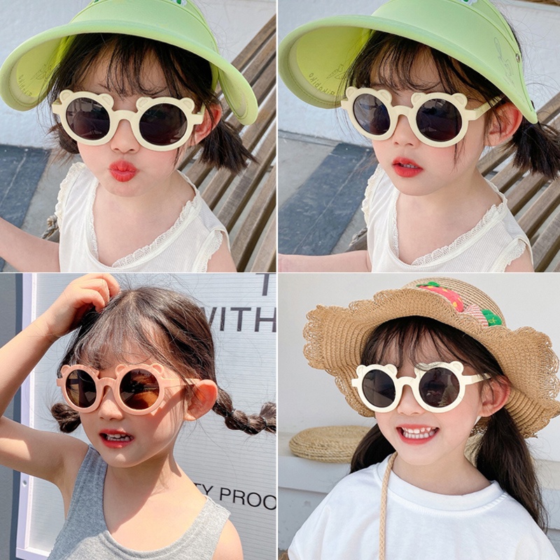 Diskon Spesial 8 Colors Round Frame Bear Children'S Sunglasses Cute Candy Color Terbaru C286