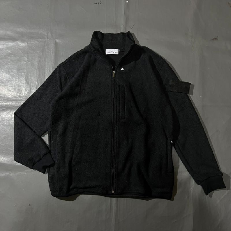 TRACKTOP STONE ISLAND SHERPA BLACK SHADOW FULL TAG LABEL