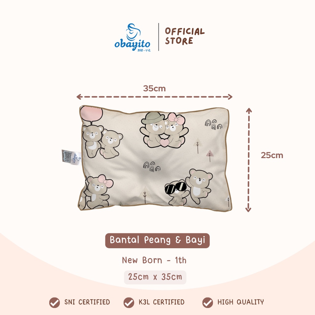 Obayito Bantal Baby lembut dan motif lucu-lucu