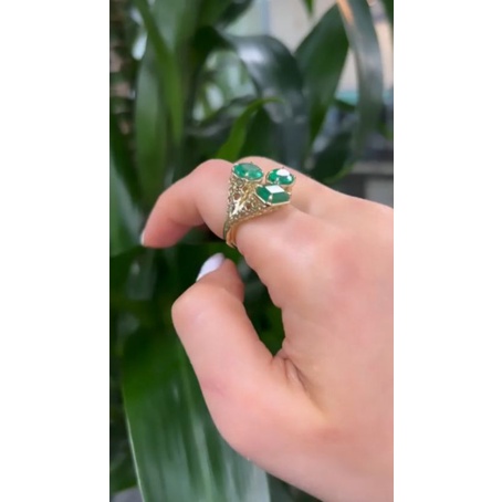natural [EMERALD BERYL COLOMBIA MINOR OIL 8.95ct WITH RING GOLD 18K] zamrud colombia emban cincin wa