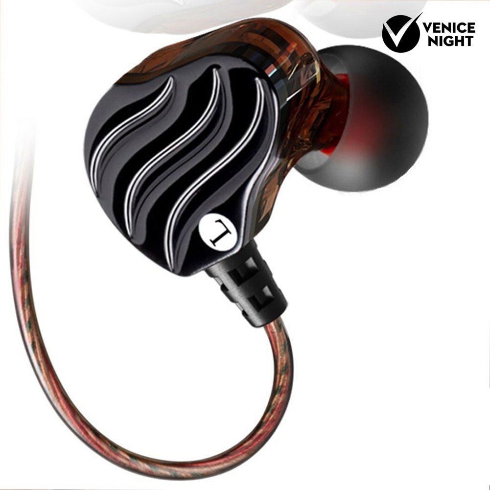 (VNEP) (Berkabel) QKZ KD4 In-Ear Bass HiFi Dual Unit Earphone Menjalankan Olahraga Headphone