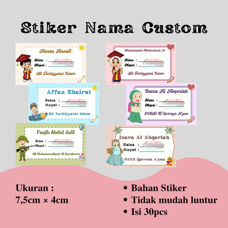 

Stiker Nama Buku Costum