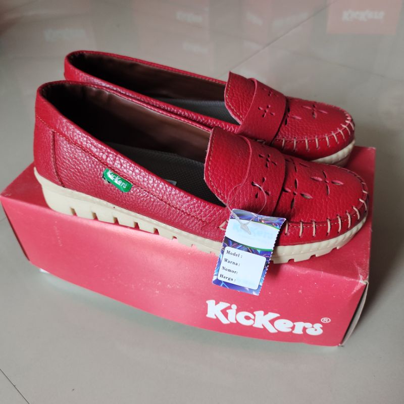 Obral Murah Sepatu Sandal Wanita Bahan Kulit Asli Elegan Merah