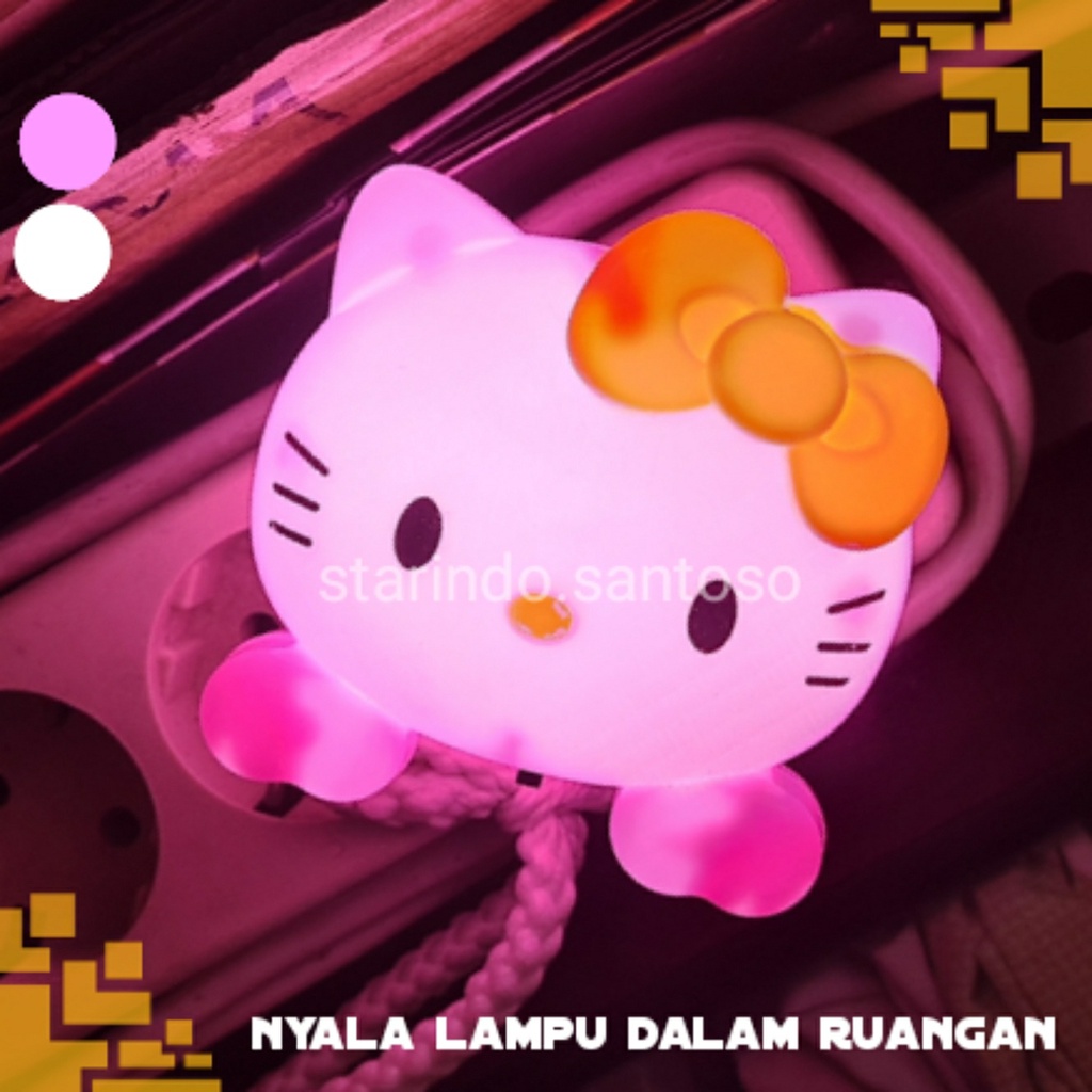 LAMPU TIDUR cewek LED BENTUK 3D kepala kitty kucing hemat energi unik karakter anak lucu