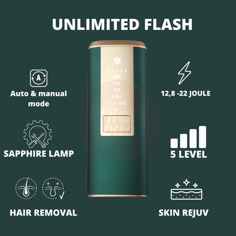 IPL LASER UNLIMITED FLASHES ALAT PENGHILANG  BULU PERMANEN / SKIN REJUV FLASH TANPA BATAS/ TIDAK PANAS