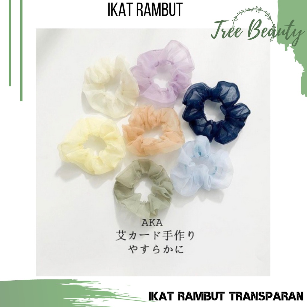 Ikat Rambut Transparan Scrunchie / Karet Rambut / Ikat Rambut Kekinian