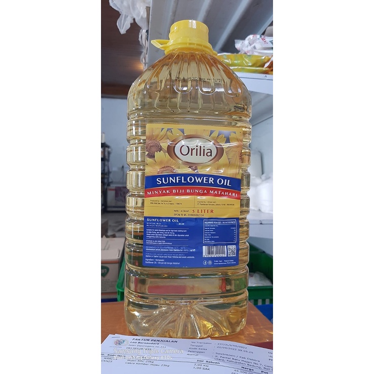 

Sunflower Oil Orilia / Minyak Biji Bunga Matahari Orilia - 5 Ltr