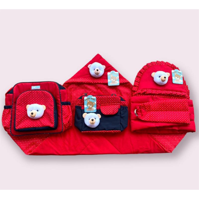 sling baby 4in1 set gendongan,selimut,tas kecil &amp; tas medium