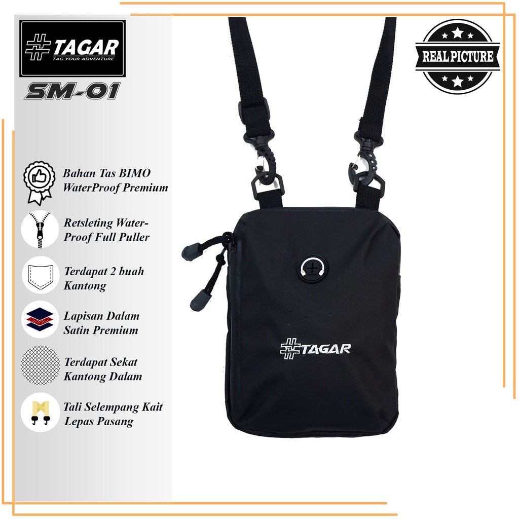 Tas Selempang Slingbag Pouch Bag WaterProof Premium TAGAR SM-01 Tas Selempang HP Waterproof Sling Bag Mini Anti Air