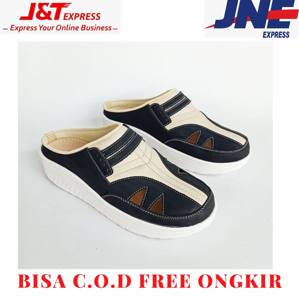 Sepatu Wedges Wanita One Love Sepatu Sandal Cewek Hak Tinggi Casual Model Terbaru Kekinian Bahan Kul