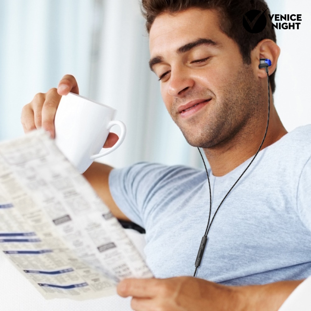 (VNEP) (Berkabel) 3.5mm Universal In-ear Earphone Bass Headphone dengan Mic untuk Ponsel Tablet