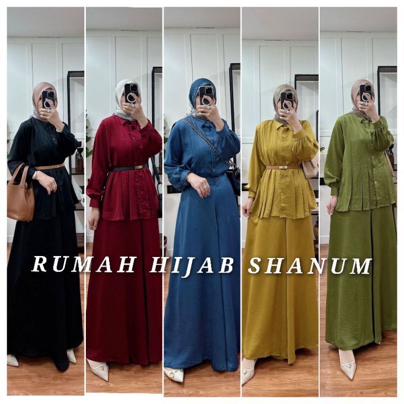 MOZZA ONE SET SETELAN KULOT ATASAN KEMEJA BLOUSE D'LOVERA GAGIL FASHION MDLY RAFIKA STORES KEMEJA KE