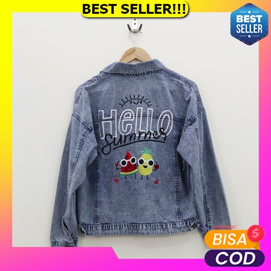 Saimer Denim Jacket Jeans Kekinian Korea Jaket Denim Outer Levis Cewek Outwear Wanita Outerwear Jins