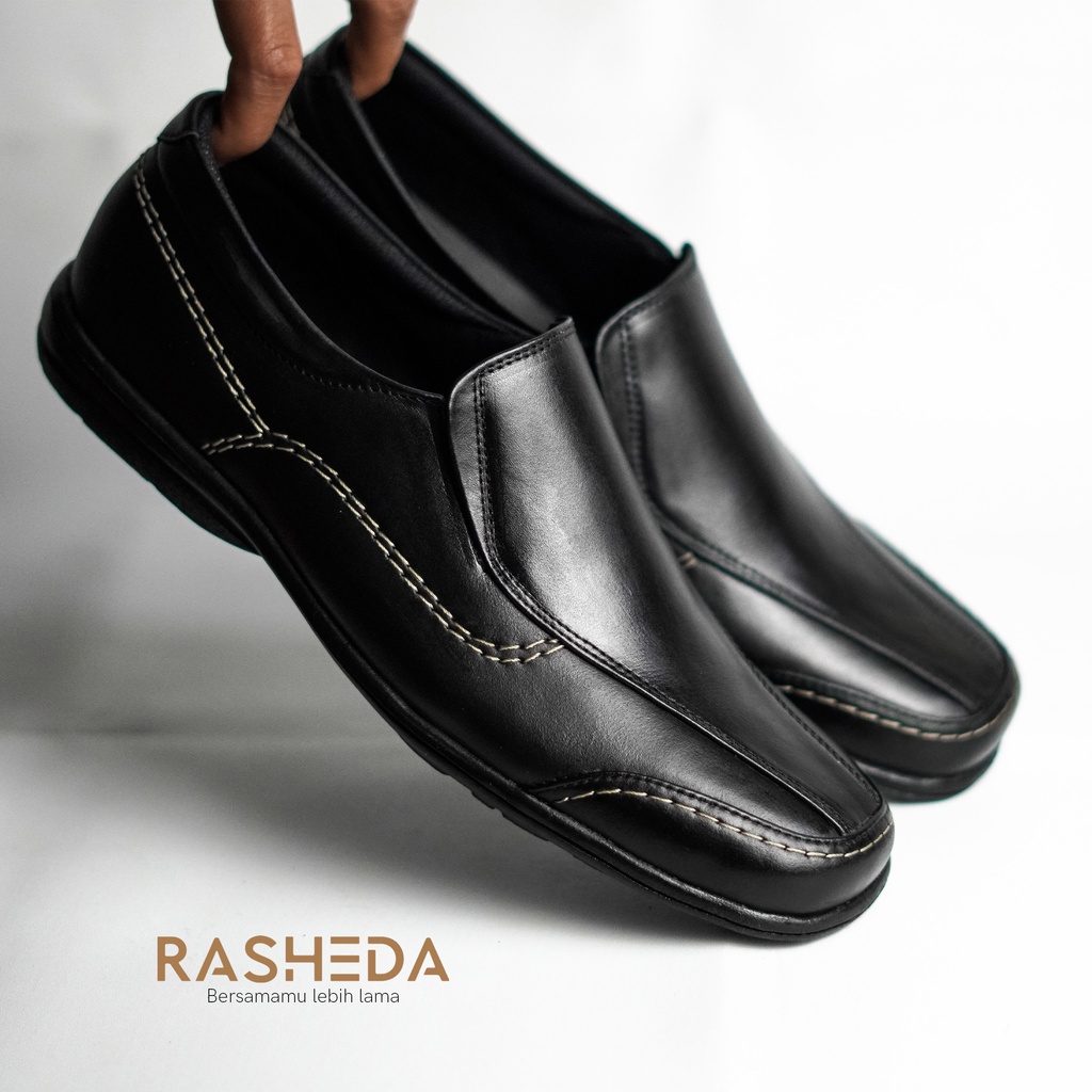 Sepatu Pantofel Pria Kulit Asli Rasheda B 08 Formal SlipOn Big Size