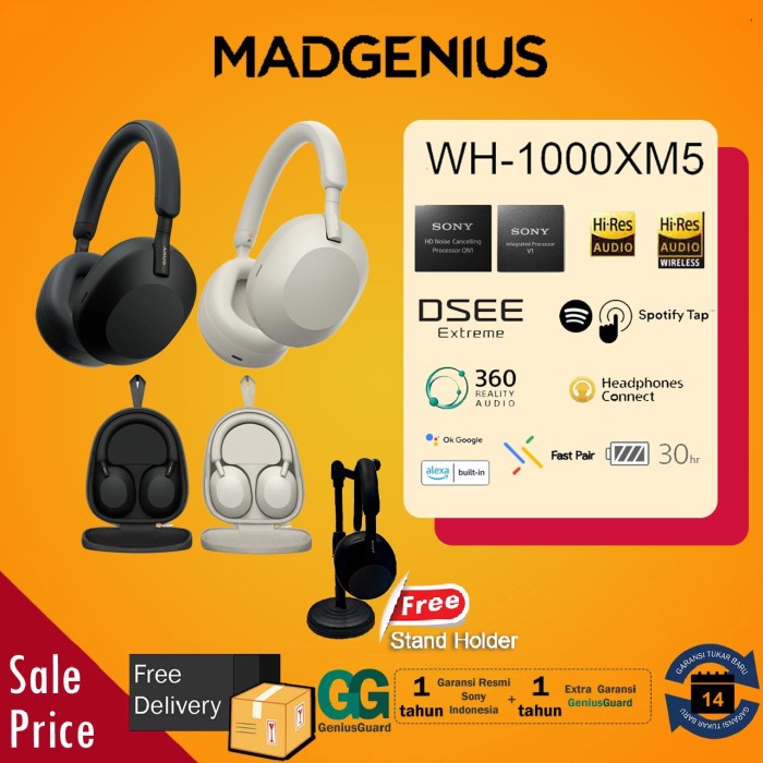 Headphone Sony Wh-1000Xm5 / Wh1000Xm5 / Wh 1000Xm5 / Xm5 Wireless Headset Nc