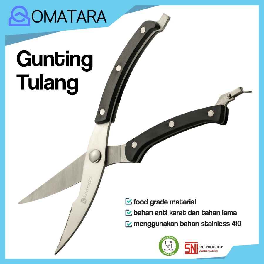 KOMODO Gunting BBQ / Gunting Tulang Serbaguna Stainless / Gunting Dapur