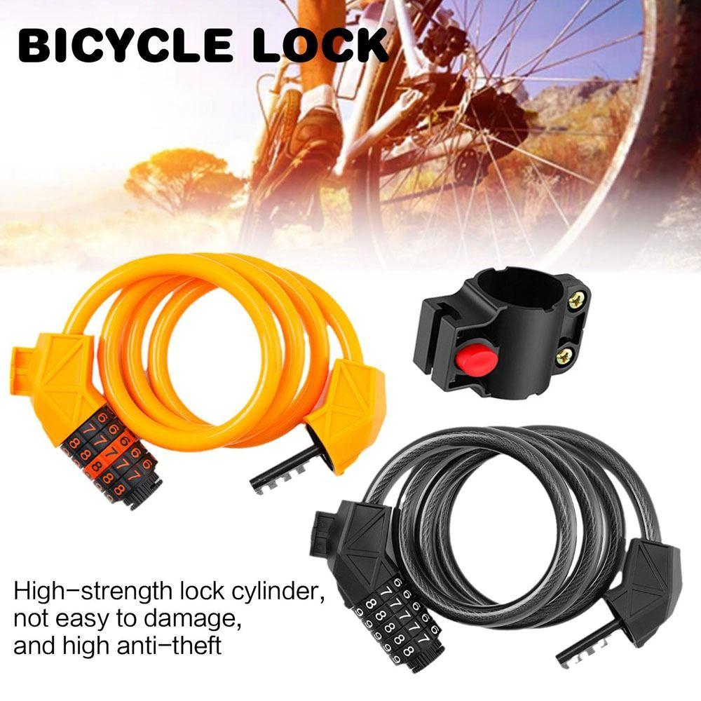 Lanfy Kunci Sepeda Road Bike Kabel Baja Kunci Password Motor Kunci Password Aksesoris Sepeda 5digi Password Lock Gembok Keamanan Anti Maling