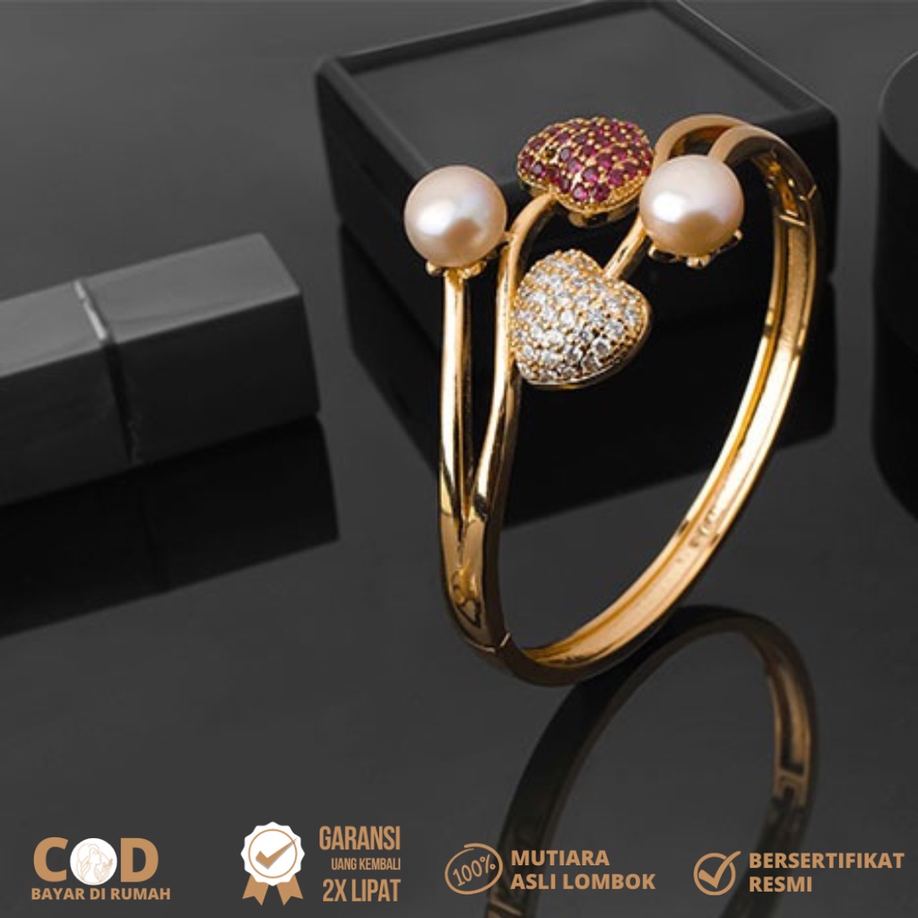 ESTRI GELANG TANGAN ALEXIS PERHIASAN WANITA MUTIARA LOMBOK ASLI PREMIUM BERSERTIFIKAT