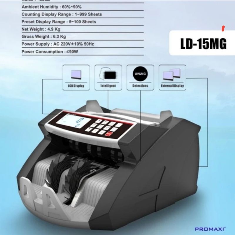 Mesin Hitung Penghitung Uang PROMAXI LD 15 MG / Money Counter LD15MG