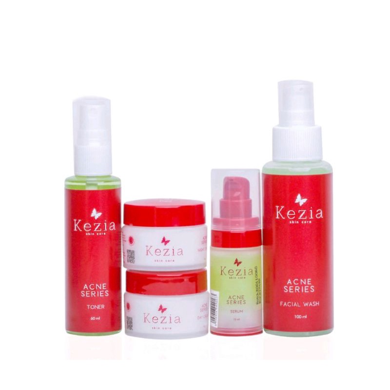 PAKET PRODUK PERAWATAN WAJAH KEZIA ACNE SERIES / KULIT BERJERAWAT