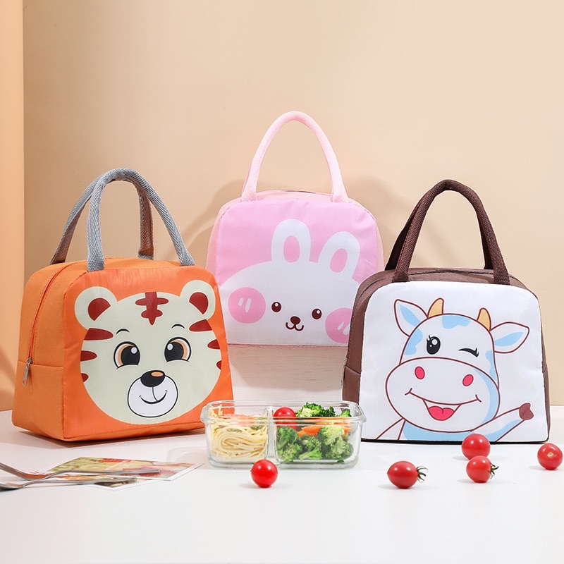 Tas Bekal Anak Bermotif Lucu Lunch Bag Aluminium Foil Tahan Panas Dingin