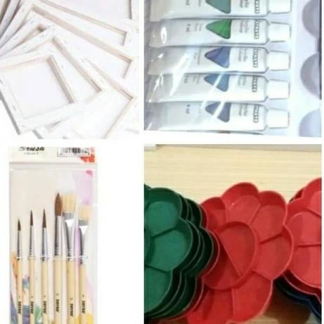 

paket lukis (kanvas 30x40+palet+kuas cat akrilic